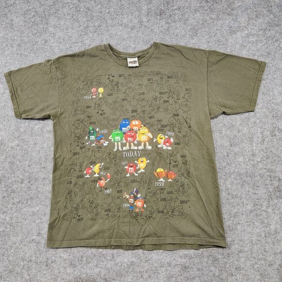 VTG Y2K 2000s M&Ms World Candy Mens Size XL History Years Graphic T Shirt - Picture 3 of 10